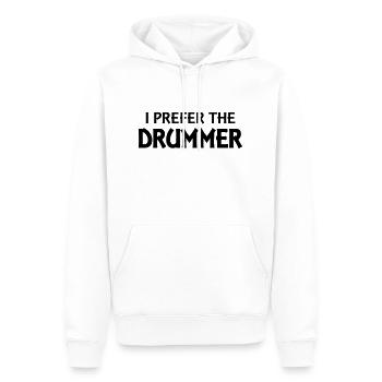 I prefer the drummer - Men’s Premium Organic Hoodie - white - Front - Nico (187cm)
