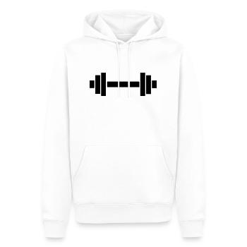 hantel - Männer Premium Bio Hoodie - Weiß - Vorne - Nico (187cm)