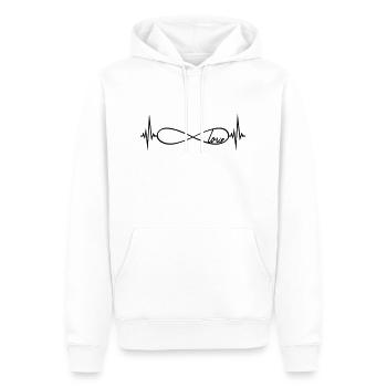pouls pouls amour infini infini fréquence ewi - Sweat à capuche Premium bio Homme - blanc - Devant - Nico (187cm)