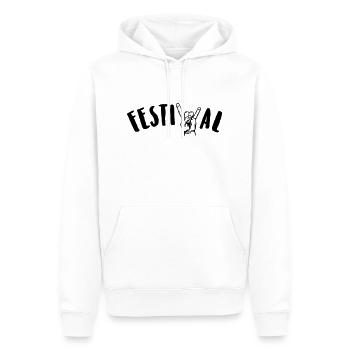 festival - Männer Premium Bio Hoodie - Weiß - Vorne - Nico (187cm)
