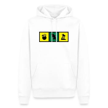 Martinique / 972 / Martiniquais / Martiniquaise - Sweat à capuche Premium bio Homme - blanc - Devant - Nico (187cm)