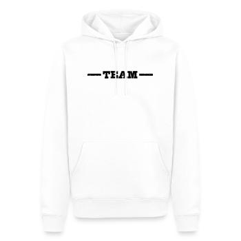 Team Linie - Männer Premium Bio Hoodie - Weiß - Vorne - Nico (187cm)