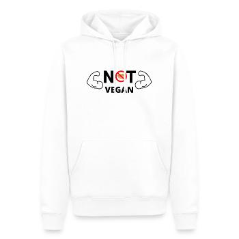 NOT VEGAN - Männer Premium Bio Hoodie - Weiß - Vorne - Nico (187cm)