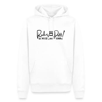 Ruhrpott da wo ich wech komm - Männer Premium Bio Hoodie - Weiß - Vorne - Nico (187cm)