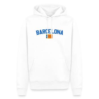 Barcelona - Männer Premium Bio Hoodie - Weiß - Vorne - Nico (187cm)