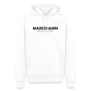 Mariehamn - Finland - Coordinates - Longitude - Männer Premium Bio Hoodie - Weiß - Vorne - Nico (187cm)