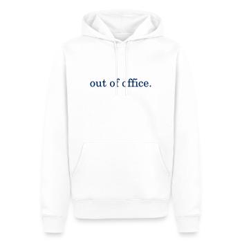 out of office - Nicht im Büro - ausserhaus - Männer Premium Bio Hoodie - Weiß - Vorne - Nico (187cm)