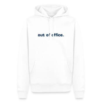 absence du bureau - Nicht im Büro - ausserhaus - Sweat à capuche Premium bio Homme - blanc - Devant - Nico (187cm)