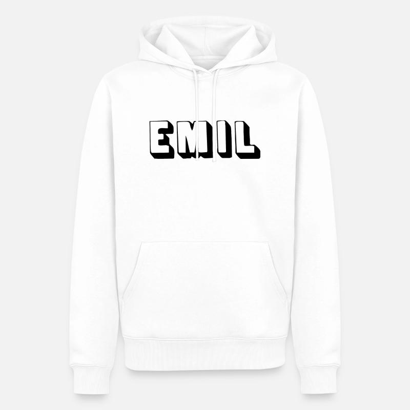 Name - Emil - Männer Premium Bio Hoodie - Weiß