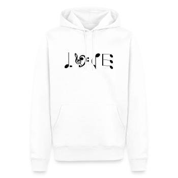 Amour musique -idée cadeau original - Sweat à capuche Premium bio Homme - blanc - Devant - Nico (187cm)