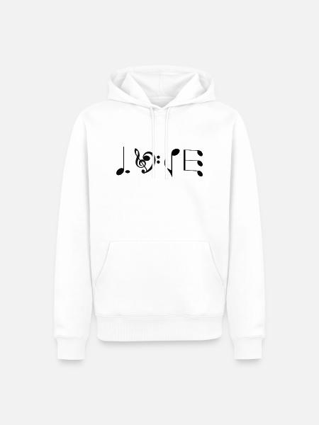 Love Music - originelle Geschenkidee - Männer Premium Bio Hoodie - Weiß