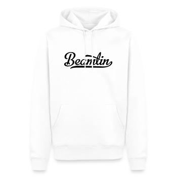 Beamtin - Männer Premium Bio Hoodie - Weiß - Vorne - Nico (187cm)