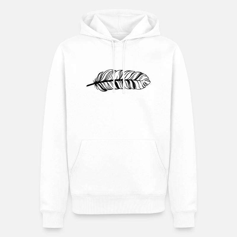 Feder - Männer Premium Bio Hoodie - Weiß