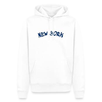 New York - NY - NYC - Manhattan - Brooklyn - Etats-Unis - Sweat à capuche Premium bio Homme - blanc - Devant - Nico (187cm)