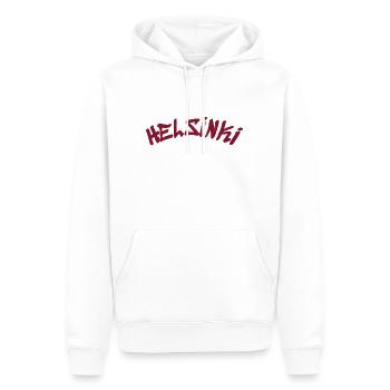 Helsinki - Finnland - Finland - Suomi - Slogan - Männer Premium Bio Hoodie - Weiß - Vorne - Nico (187cm)