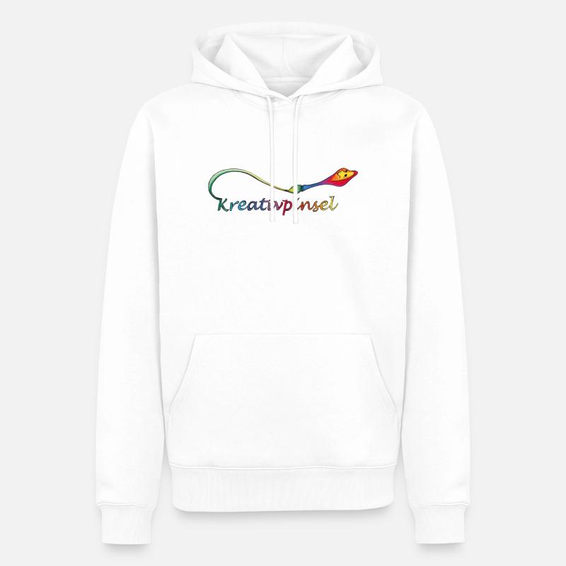 Logo de la maison d’édition Creative Brush - Sweat à capuche Premium bio Homme - blanc