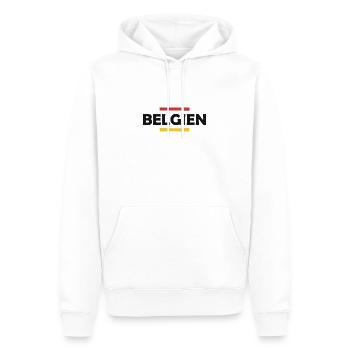 Belgium Stripes Belgien Belgique - Sweat à capuche Premium bio Homme - blanc - Devant - Nico (187cm)