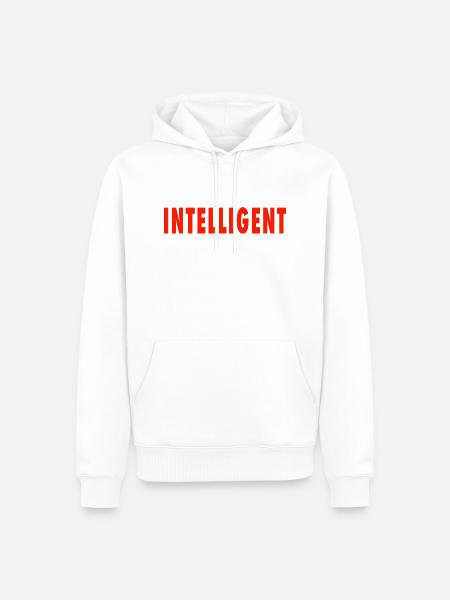 intelligent - Men’s Premium Organic Hoodie - white