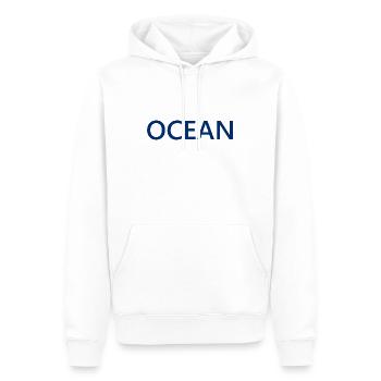 Ocean Lettering Design Logo Ozean Meer - Männer Premium Bio Hoodie - Weiß - Vorne - Nico (187cm)