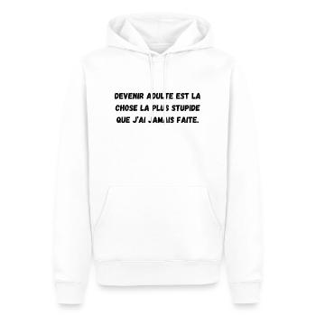 adulte - Sweat à capuche Premium bio Homme - blanc - Devant - Nico (187cm)