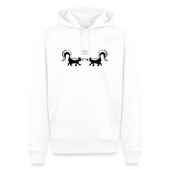 Amour Skunk - Sweat à capuche Premium bio Homme - blanc - Devant - Nico (187cm)