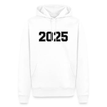 2025 - Männer Premium Bio Hoodie - Weiß - Vorne - Nico (187cm)