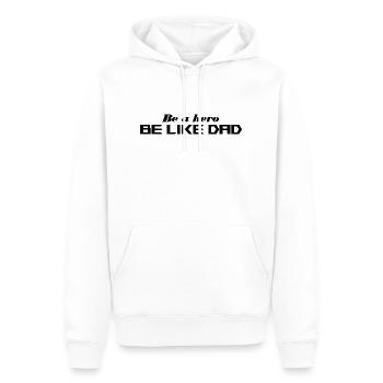 Sei ein Held - Männer Premium Bio Hoodie - Weiß - Vorne - Nico (187cm)