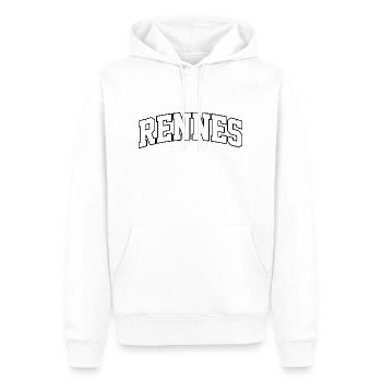 Rennes-Logo: College-Design im bretonischen Stil - Männer Premium Bio Hoodie - Weiß - Vorne - Nico (187cm)