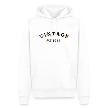 Vintage est 1934 - Sweat à capuche Premium bio Homme - blanc - Devant - Nico (187cm)