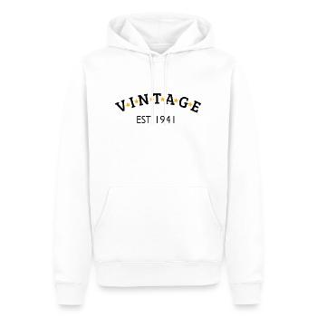 Jahrgang ist 1941 - Männer Premium Bio Hoodie - Weiß - Vorne - Nico (187cm)