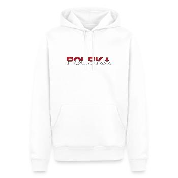 Lettrage Polska - Polen - Pologne - Sweat à capuche Premium bio Homme - blanc - Devant - Nico (187cm)