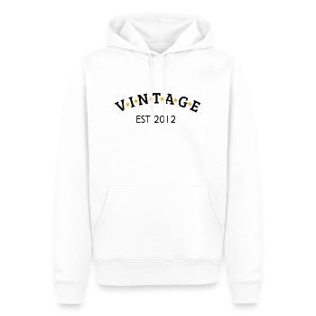 Jahrgang ist 2012 - Männer Premium Bio Hoodie - Weiß - Vorne - Nico (187cm)
