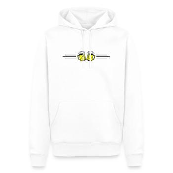 Icône de la ligne de bière - Sweat à capuche Premium bio Homme - blanc - Devant - Nico (187cm)
