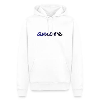 amore - Italie - Italie - Amour - Liebe - Sweat à capuche Premium bio Homme - blanc - Devant - Nico (187cm)
