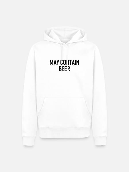 May contain Beer - Alkohol - Bier - Männer Premium Bio Hoodie - Weiß