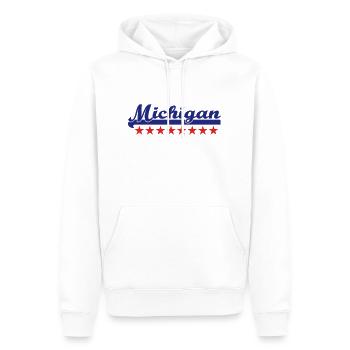 michigan - Männer Premium Bio Hoodie - Weiß - Vorne - Nico (187cm)