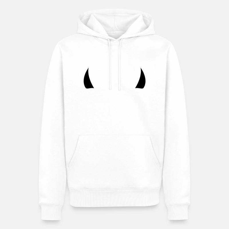 devil horns - Sweat à capuche Premium bio Homme - blanc