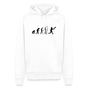 evolution_tennis1 - Sweat à capuche Premium bio Homme - blanc - Devant - Nico (187cm)