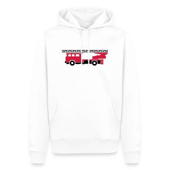 Feuerwehrauto (fire engine) - Männer Premium Bio Hoodie - Weiß - Vorne - Nico (187cm)