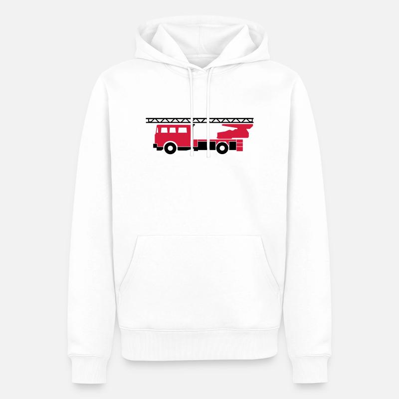 Feuerwehrauto (fire engine) - Männer Premium Bio Hoodie - Weiß