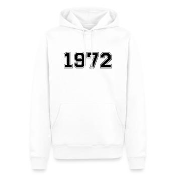1972 - Sweat à capuche Premium bio Homme - blanc - Devant - Nico (187cm)