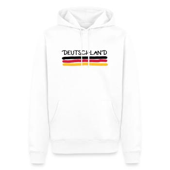 Deutschland - Männer Premium Bio Hoodie - Weiß - Vorne - Nico (187cm)
