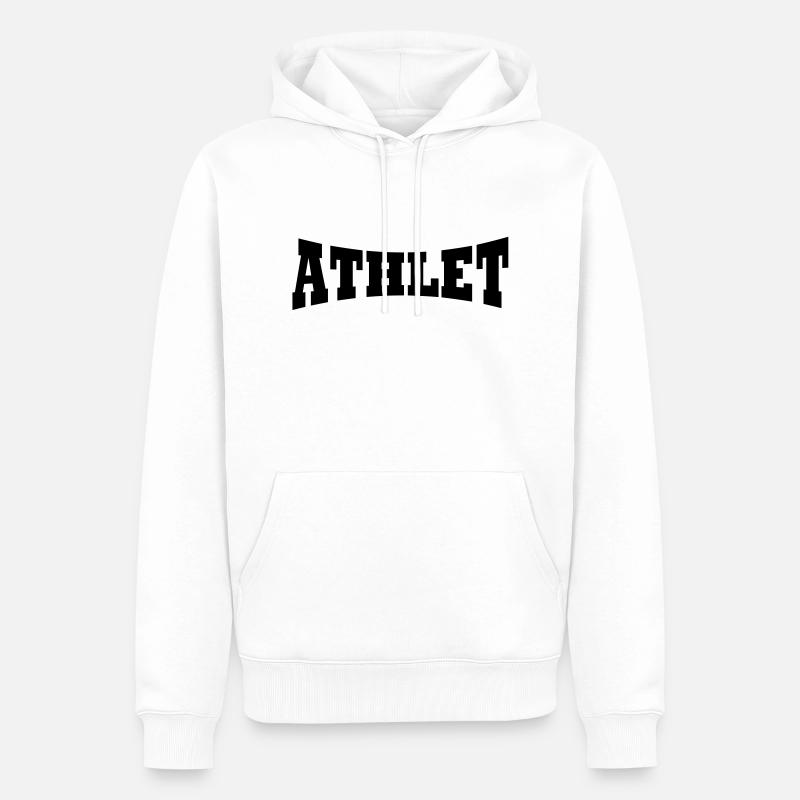Athlète lettrage - Sweat à capuche Premium bio Homme - blanc