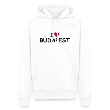 Coeur I / Budapest - Sweat à capuche Premium bio Homme - blanc - Devant - Nico (187cm)