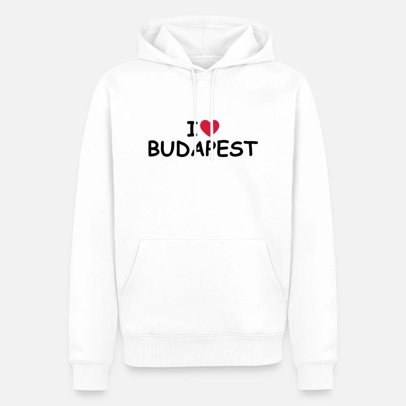 Coeur I / Budapest - Sweat à capuche Premium bio Homme - blanc