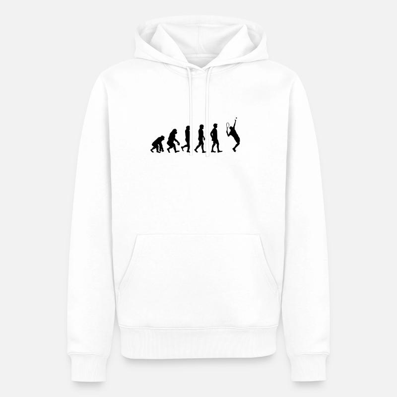 Evolution Tennis - Sweat à capuche Premium bio Homme - blanc