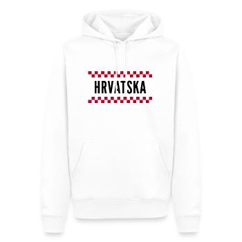 De la Croatie avec amour - Dames croates hrvatsk - Sweat à capuche Premium bio Homme - blanc - Devant - Nico (187cm)