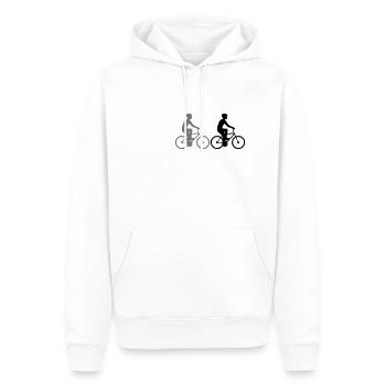 Amis d'équipage de sport d'équipe 3 cyclistes - Sweat à capuche Premium bio Homme - blanc - Devant - Nico (187cm)