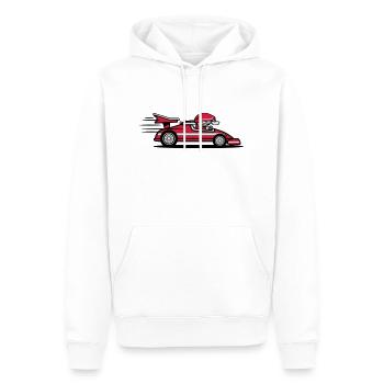 voiture de course drôle - Sweat à capuche Premium bio Homme - blanc - Devant - Nico (187cm)