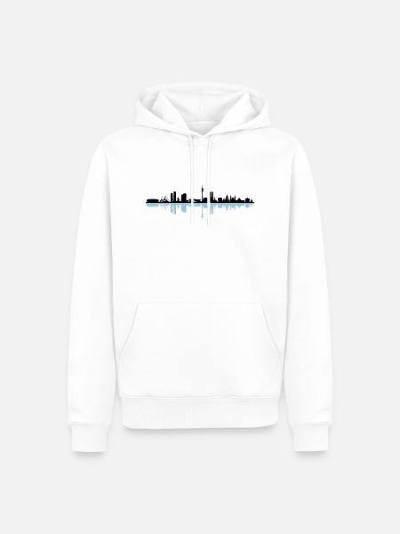 Skyline - München - Männer Premium Bio Hoodie - Weiß